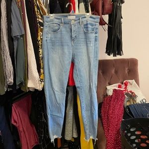 Ann Taylor Loft skinny jeans with raw hem